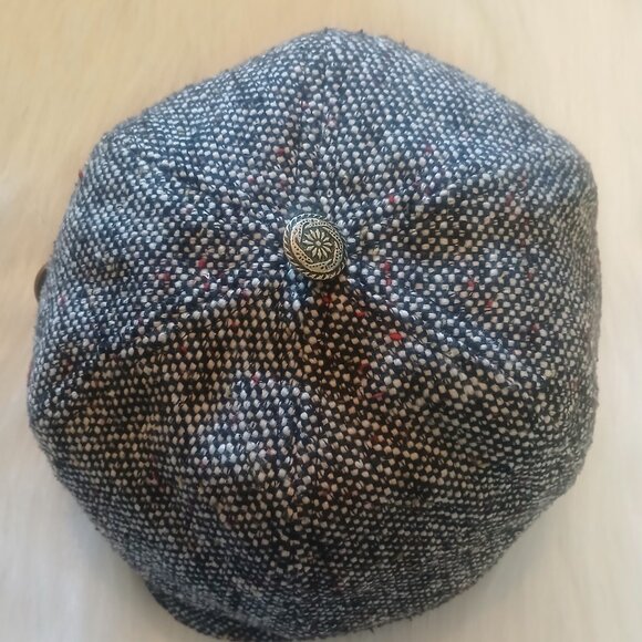 Scala Pronto Hat Cabbie Button Plaid-Lined Newsboy Cap One Size - Picture 4 of 6